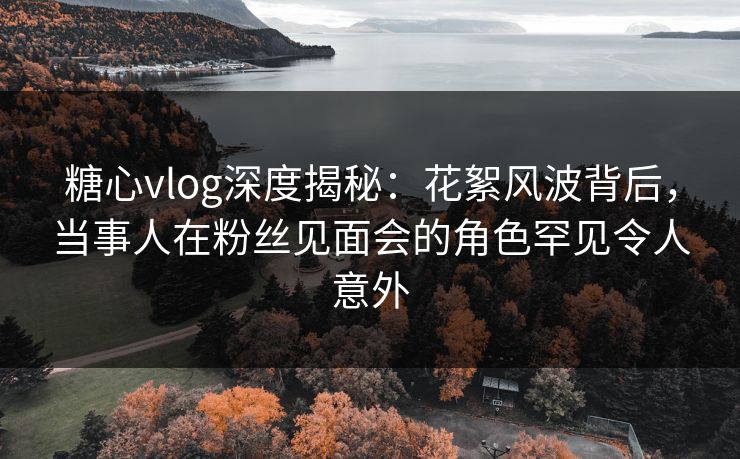 糖心vlog深度揭秘：花絮风波背后，当事人在粉丝见面会的角色罕见令人意外