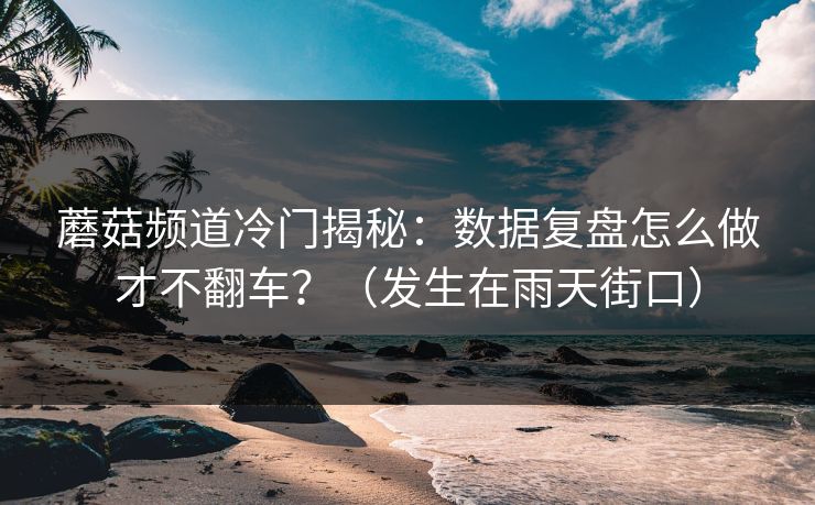 蘑菇频道冷门揭秘：数据复盘怎么做才不翻车？（发生在雨天街口）